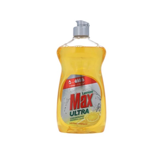 Lemon Max Ultra Dishwash Liquid, Concentrated, 500ml Yellow