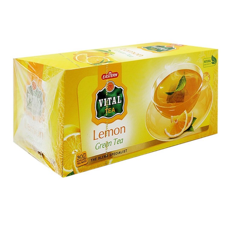 Vital Enveloped Lemon Green Tea Bags, 30-Pack