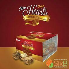 Gold heart chocolate