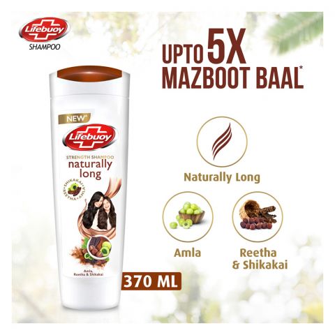 Lifebuoy Naturally Long Strength Shampoo, Amla Reetha &amp; Shikakai, 370ml