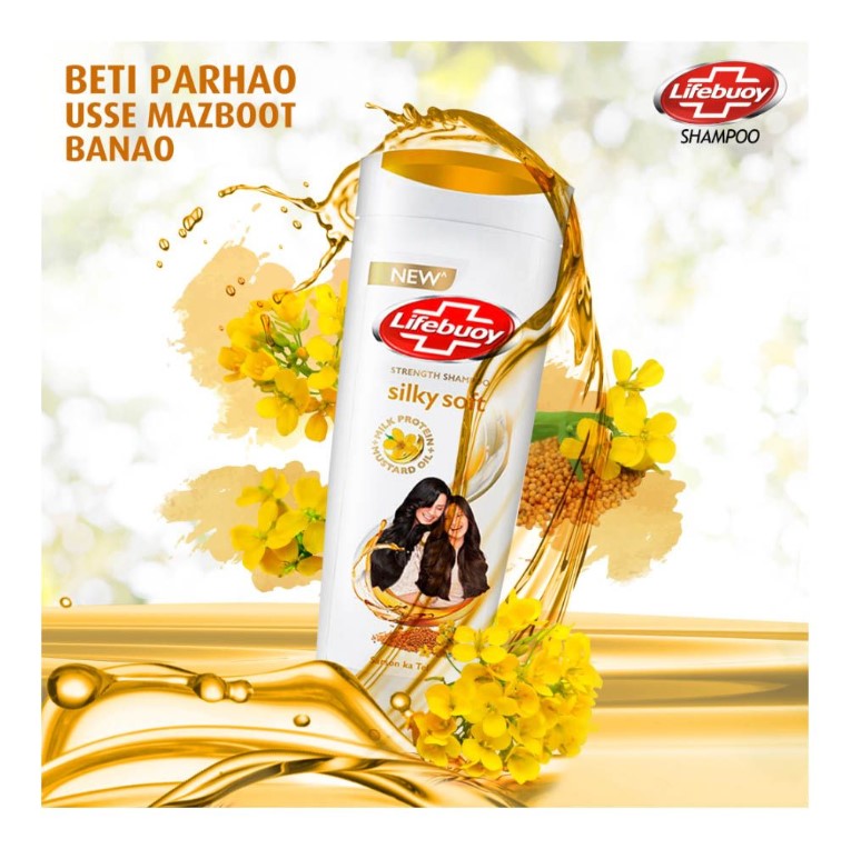 Lifebuoy Silky Soft Milk Protein + Mustard Oil Strength Shampoo, 370ml