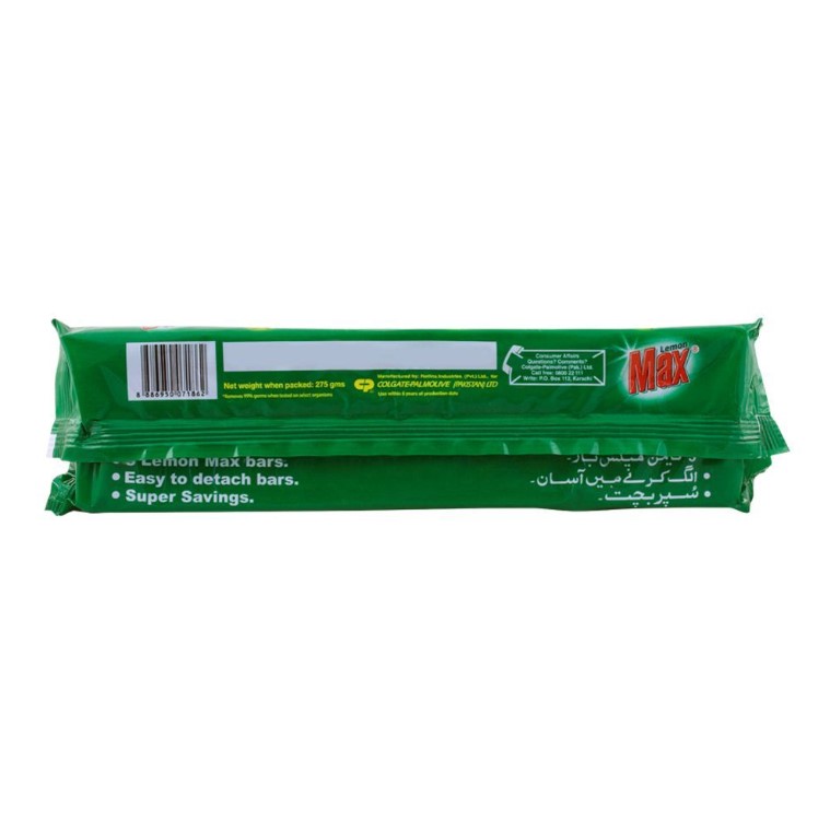 Lemon Max Dishwash Bars, 3 Long Bars, 270g