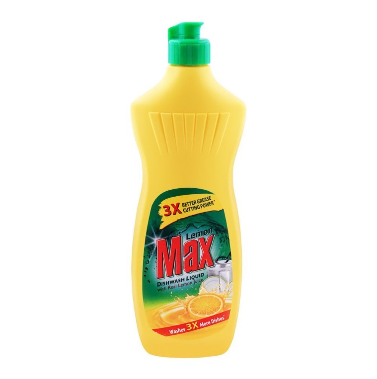 Lemon Max Dishwash Liquid Bottle, With Lemon Juice, 475ml Save Rs30