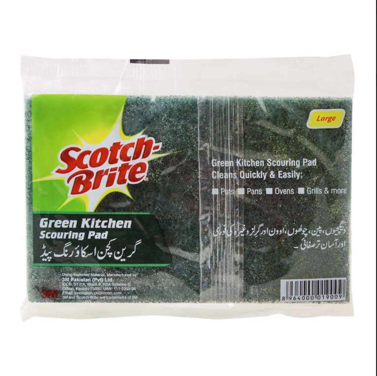 Scotch Brite Green Kitchen Scouring Pad, Large