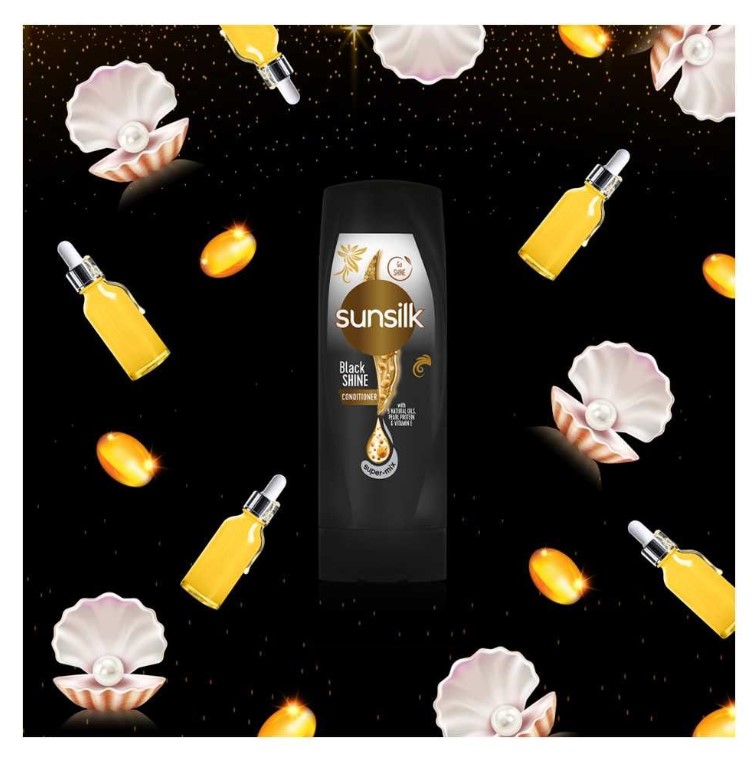 Sunsilk Co-Creations Stunning Black Shine Shampoo, 185ml