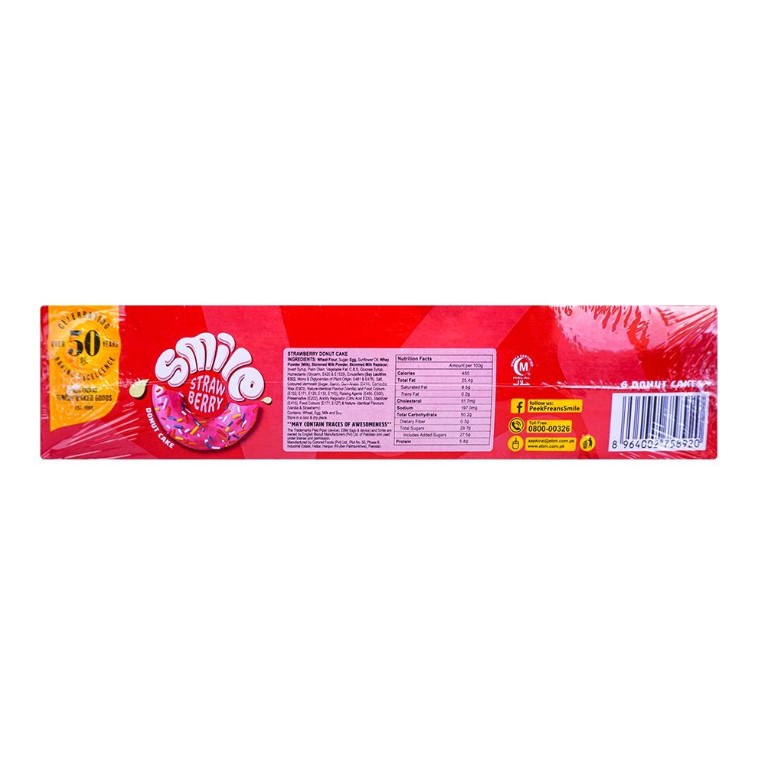 Peek Freans Smile Strawberry Donut Cake, 6-Pack