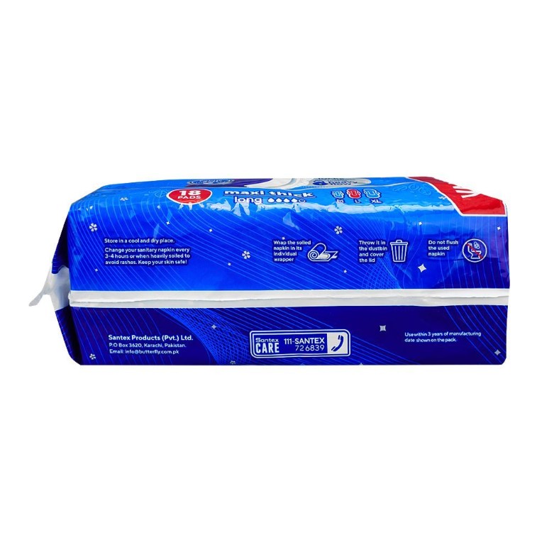 Butterfly Breathables Maxi Thin Pads, Large, 18-Pack