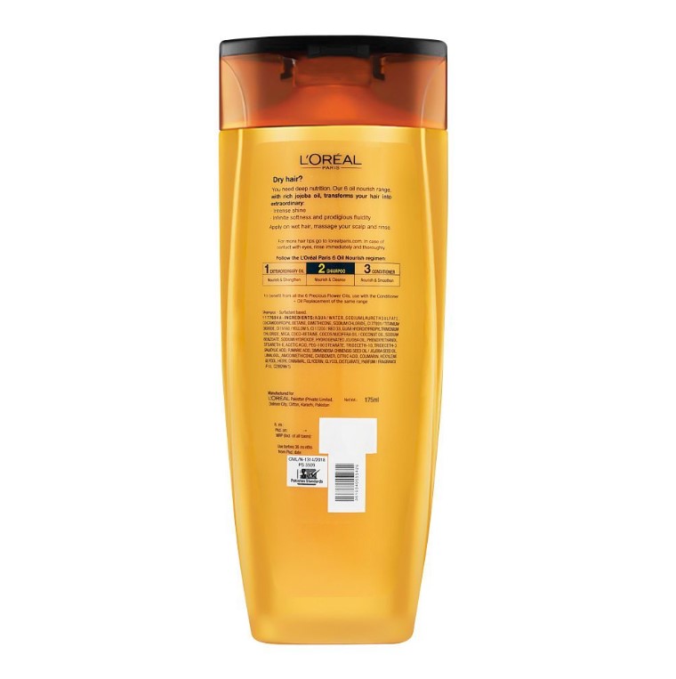 Loreal 6 Oil Nourish Hiar Shampoo - 360 ml