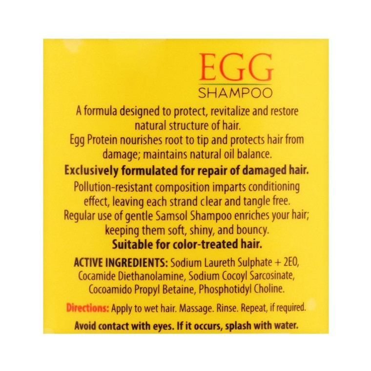 Samsol Egg Daily Use Shampoo, For Normal to Dry Hair, 200ml